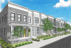 Huntts Row Exterior Rendering Watercolor | Richmond VA