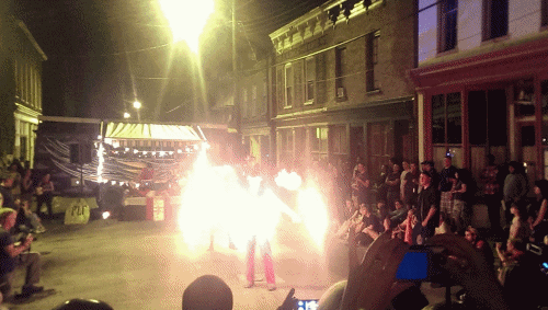 Fire dancing outside Gallery 5 during RVA's First Fridays