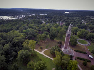 The Carillon monument from above