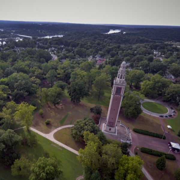 The Carillon monument from above