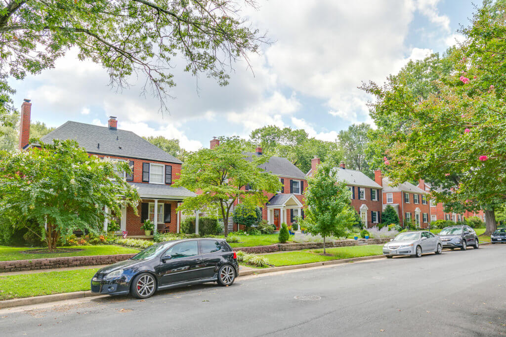 neighborhood of colonial homes