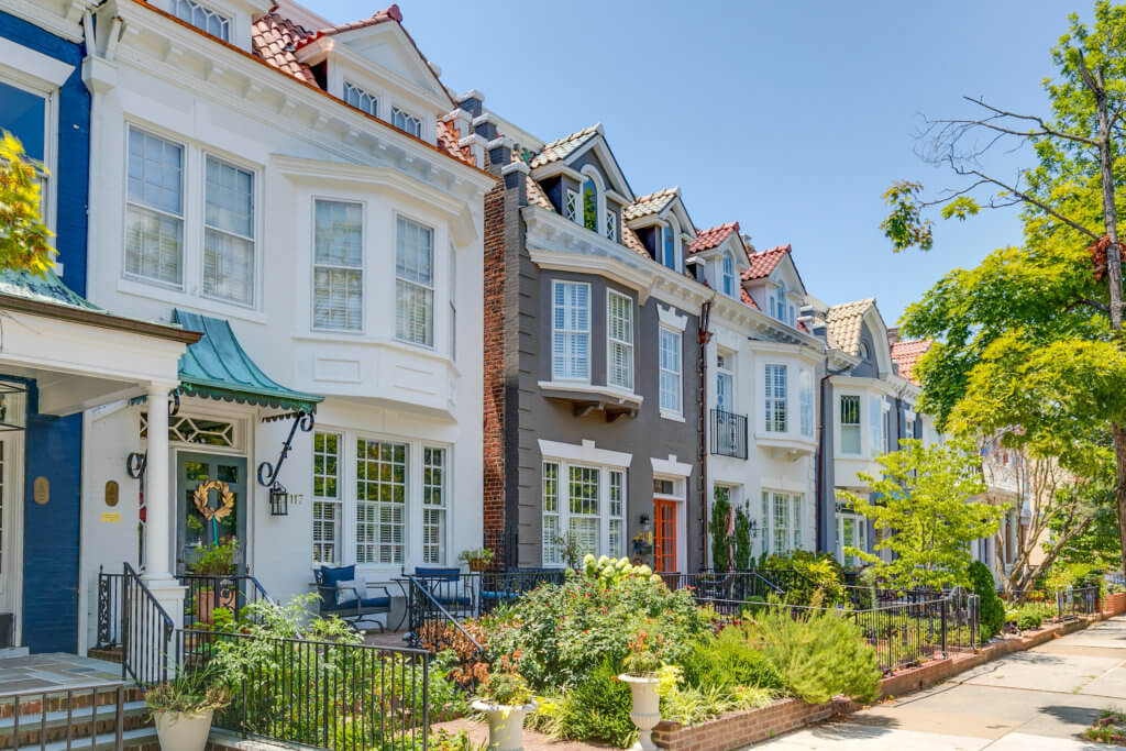 Colorful houses in The Fan neighborhood